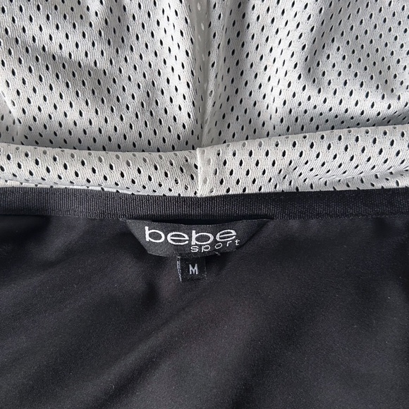 Bebe Black and White Women's hooded windbreaker Jacket - Picture 4 of 14